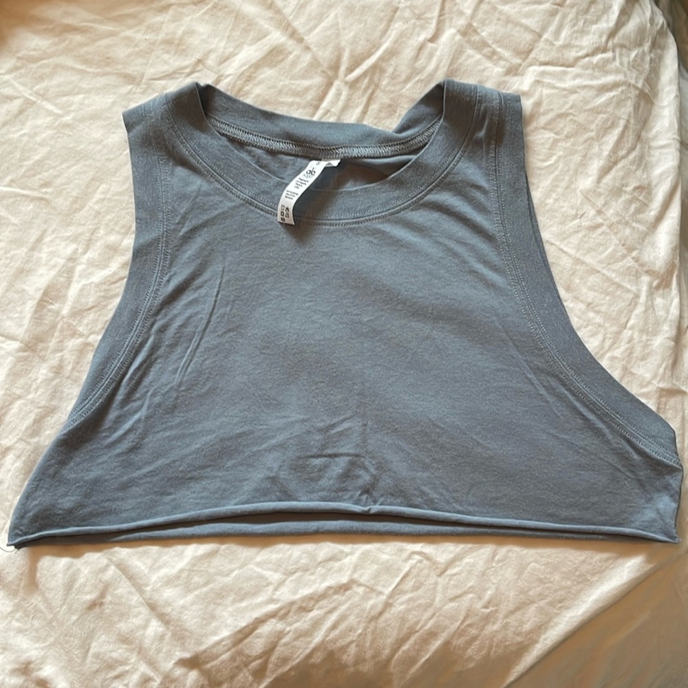 Alo Powder Blue Crop Tank Size Small